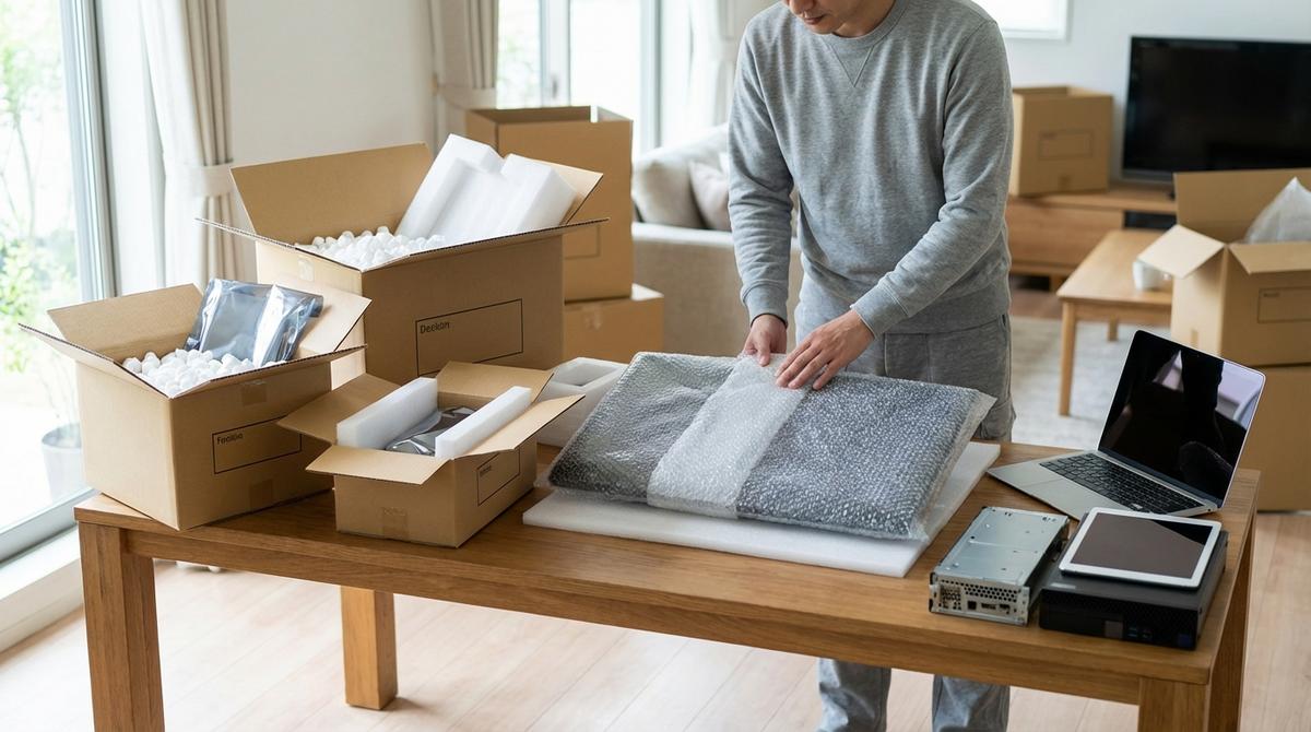 Infografía sobre los principales riesgos al trasladar equipos electrónicos y cómo prevenirlos